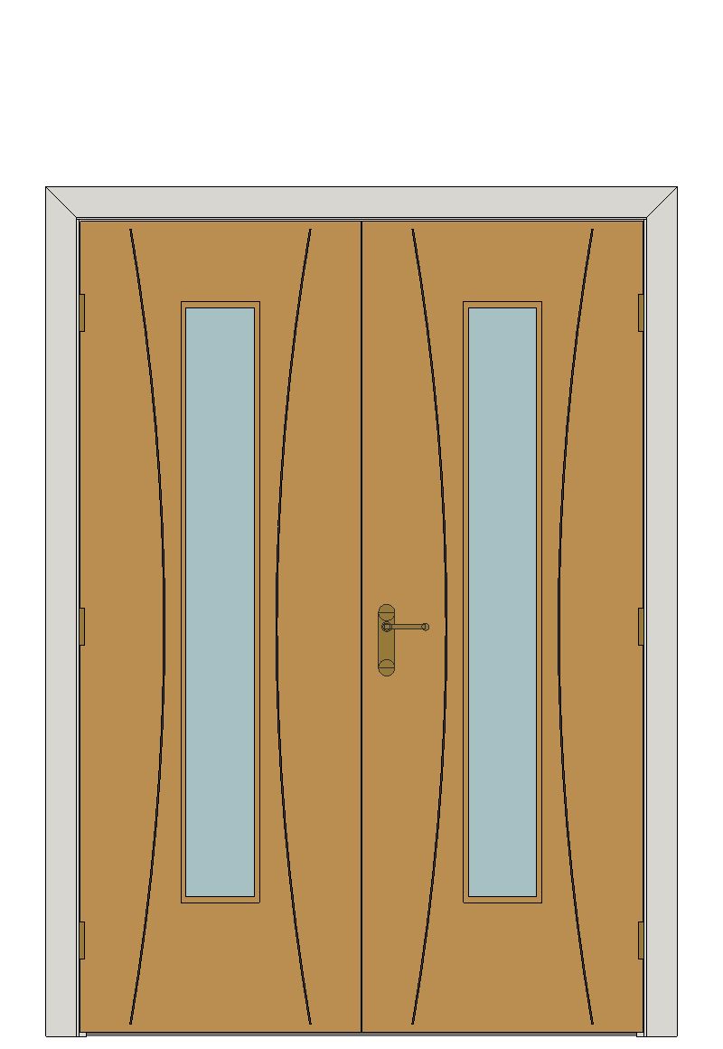 Double doorset — Arcos Oak Glazed Internal Door — Double hinged — Prefinished Oak