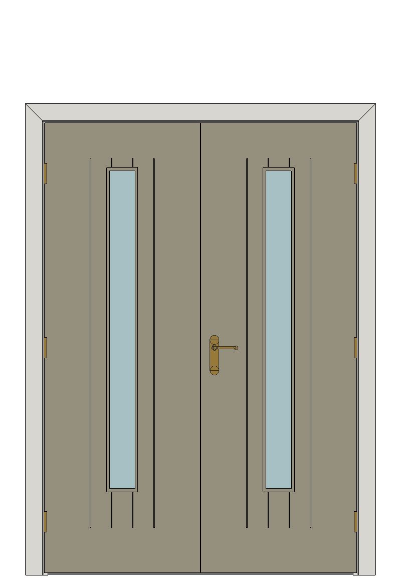 Double doorset — Viridis Glazed Painted Internal Door — Double hinged — Prefinished Natural Painted
