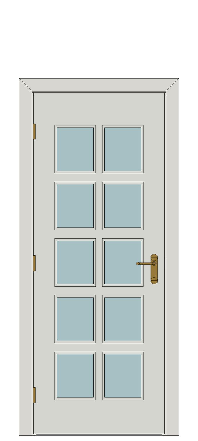 Decima White Glazed Internal Door — Single — Primed White Grained