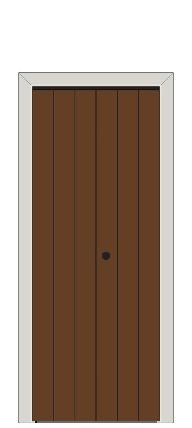 Ledged and Braced Bi-Fold Oak Doors â€” Dark oak finish on oak — Bifold — Dark oak finish on oak