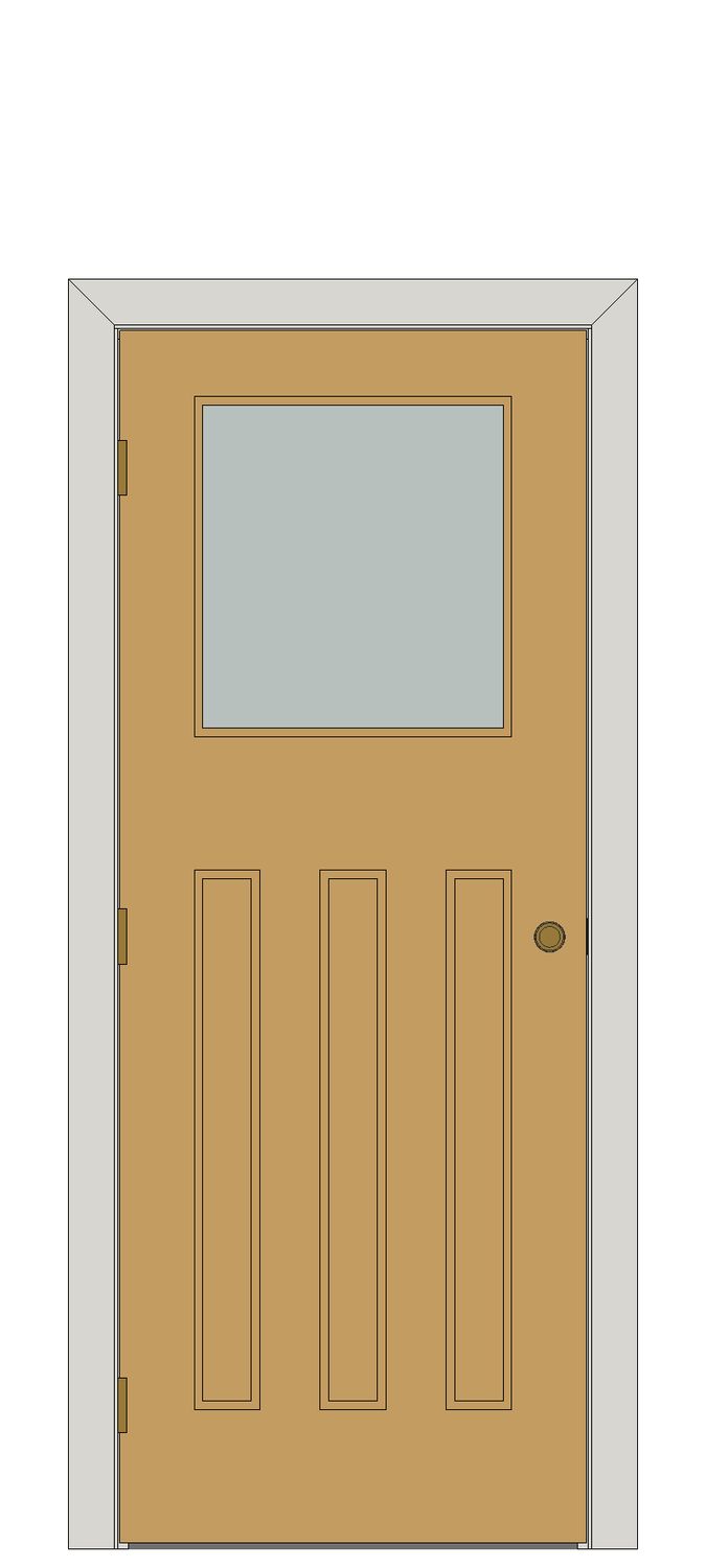 Traditional Oak Internal Door - 1930's Frosted Glaze â€” Unfinished oak — Hinged — Unfinished oak