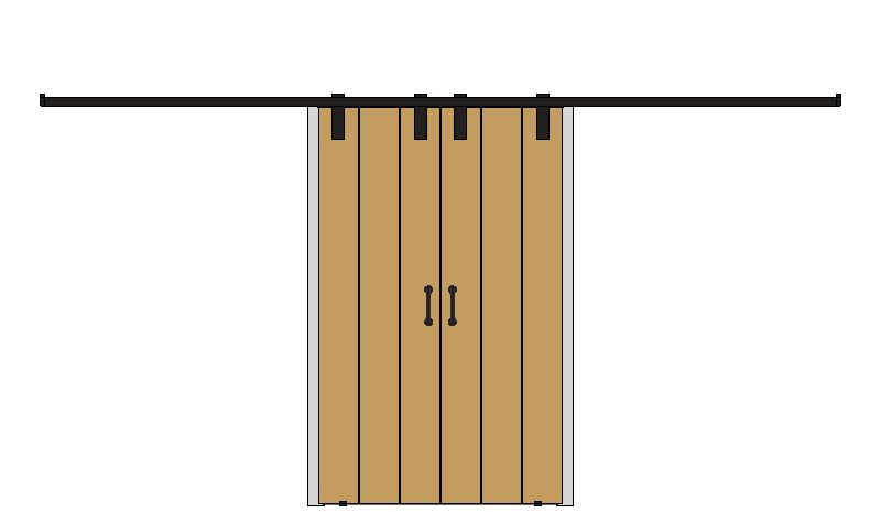 3 Ledge Oak Sliding Door Pair â€” Unfinished oak — Sliding pair — Unfinished oak
