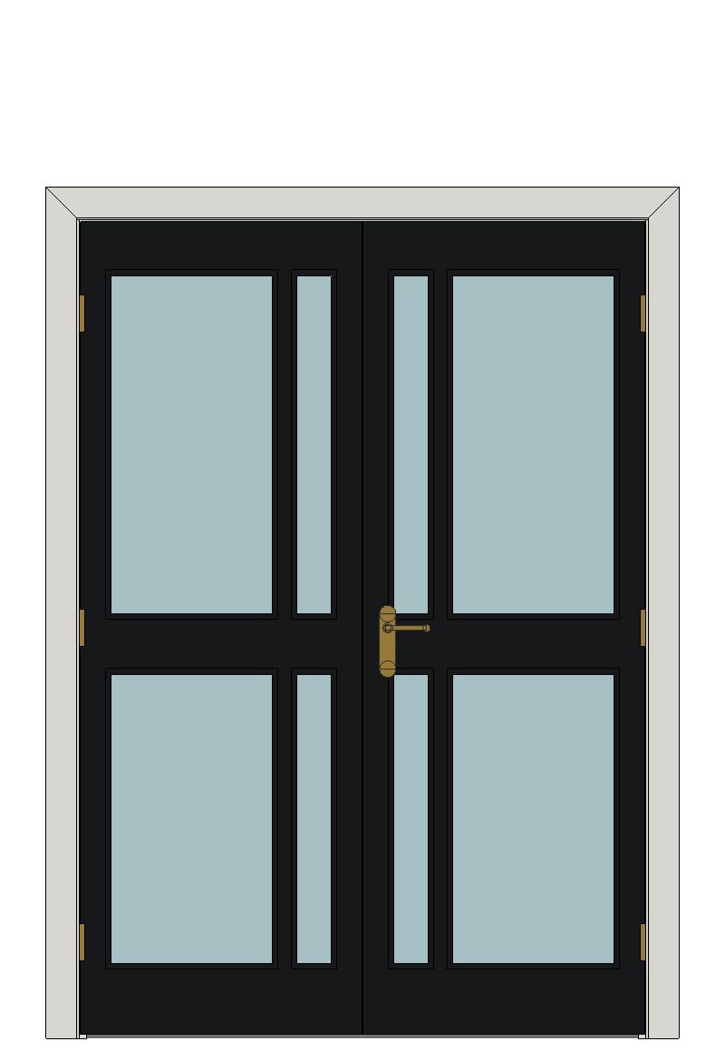 Double doorset — City Black Clear Glazed — Double hinged — Prefinished Black