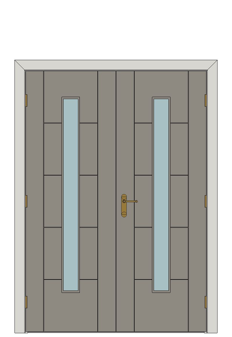 Double doorset — Lava Glazed Laminate Internal Door — Double hinged — Prefinished Grey Laminate