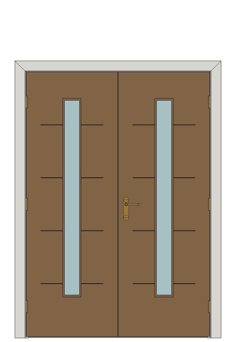 Double doorset — Mocha Glazed Painted Internal Door — Double hinged — Prefinished Soft Walnut Painted