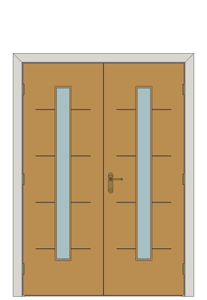 Double doorset — Louvre Oak Painted Internal Door — Double hinged — Prefinished Oak