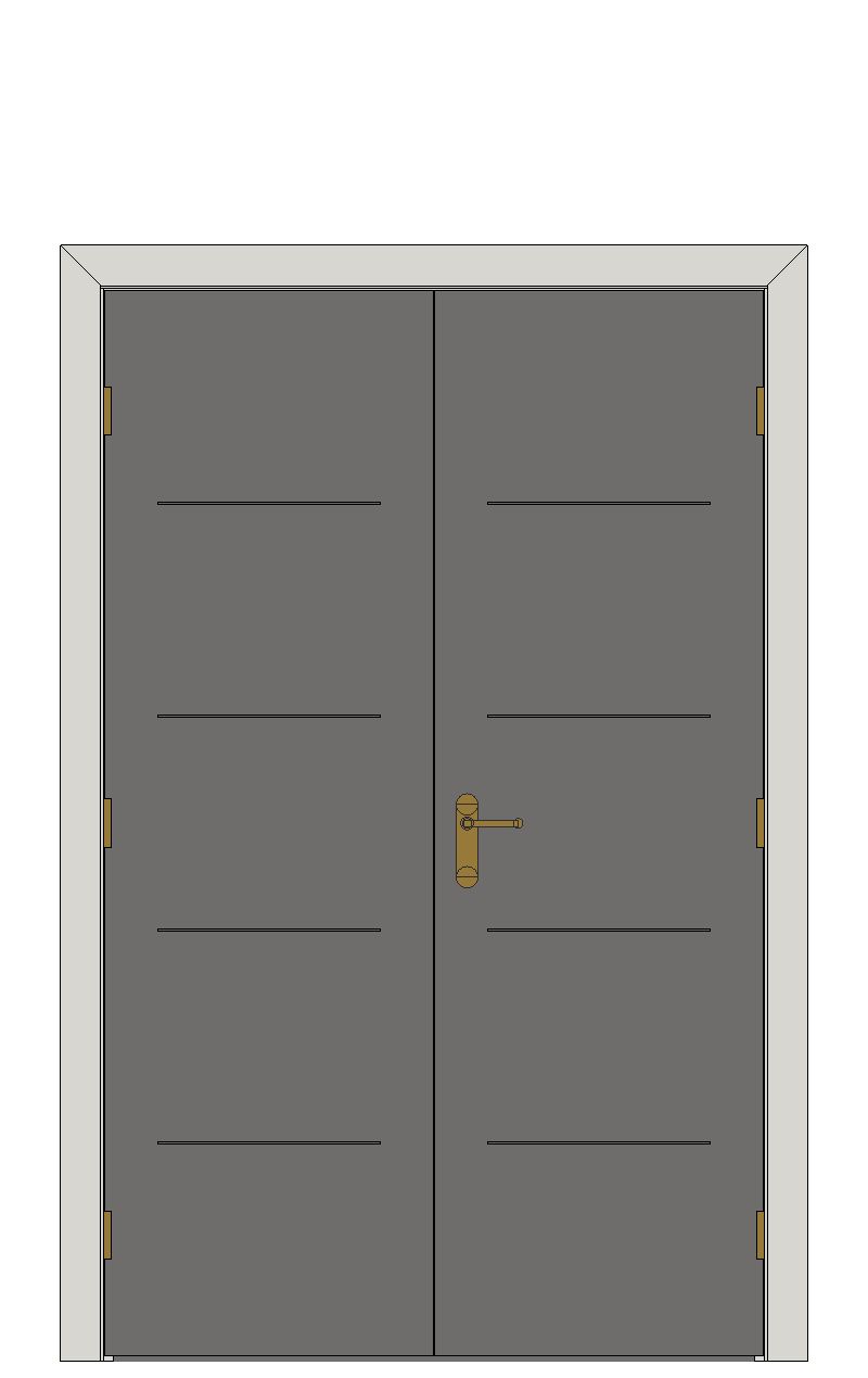 Double doorset — Argento Painted Internal Door — Double hinged — Prefinished Ash Grey Painted