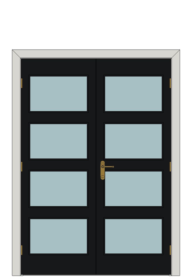 Double doorset — Metro Black Clear Glazed — Double hinged — Prefinished Black