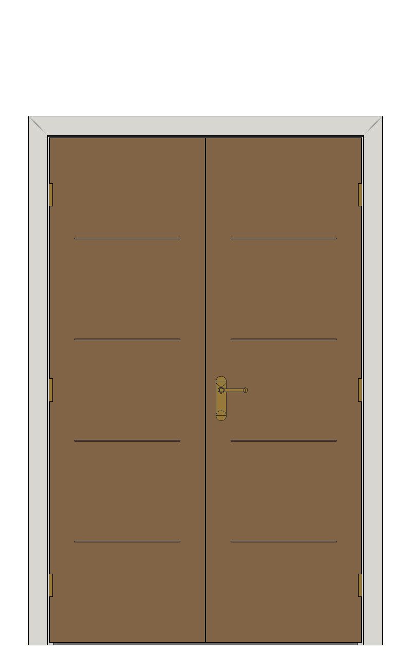 Double doorset — Mocha Painted Internal Door — Double hinged — Prefinished Soft Walnut Painted