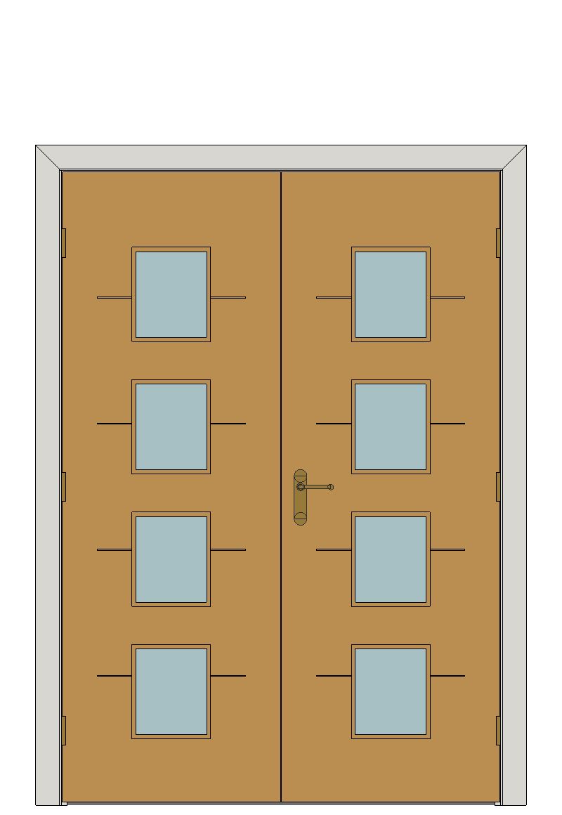 Double doorset — Blenheim Oak Glazed Internal Door — Double hinged — Prefinished Oak