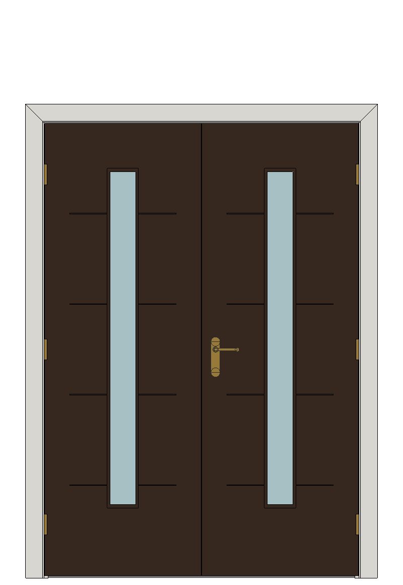 Double doorset — Wenge Glazed Painted Internal Door — Double hinged — Prefinished Wenge Painted