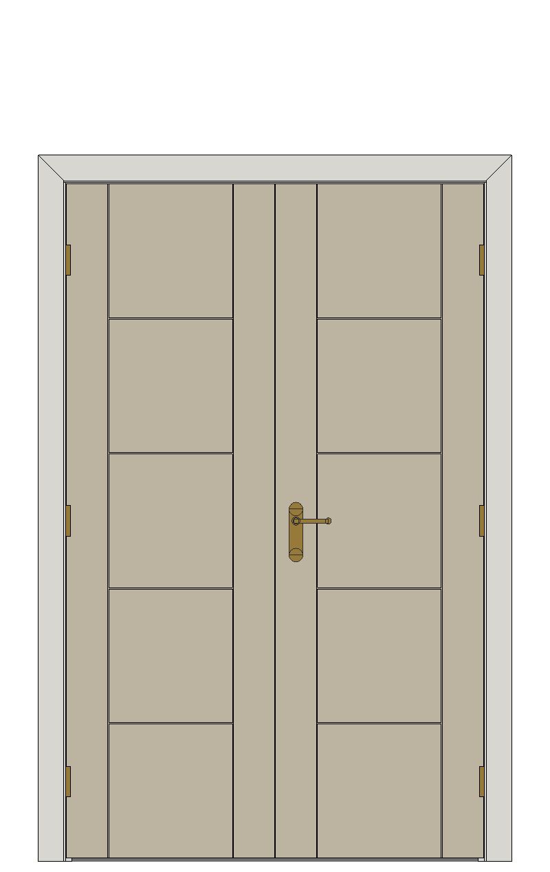 Double doorset — Ivory Laminate Internal Door — Double hinged — Prefinished Ivory Laminate