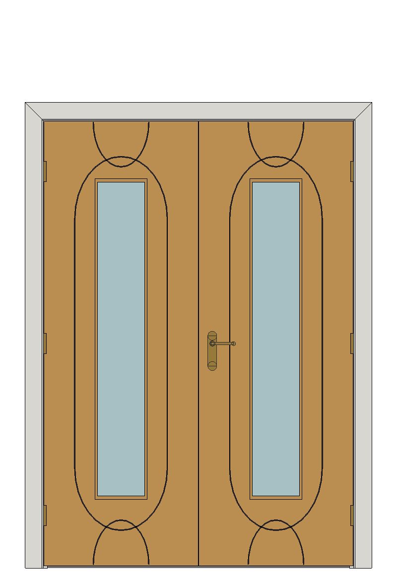 Double doorset — Agua Oak Glazed Internal Door — Double hinged — Prefinished Oak