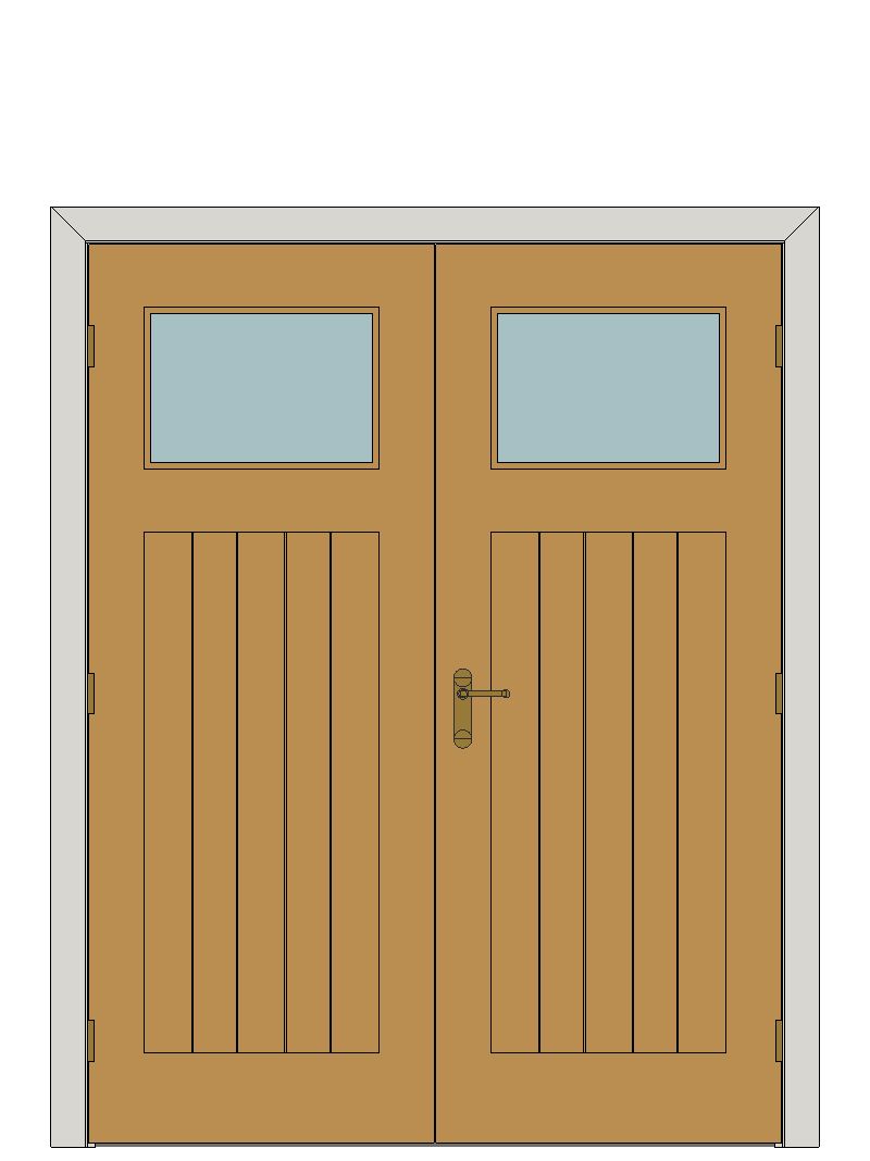 Double doorset — Rustic Oak DX Glazed Internal Door — Double hinged — Prefinished Oak