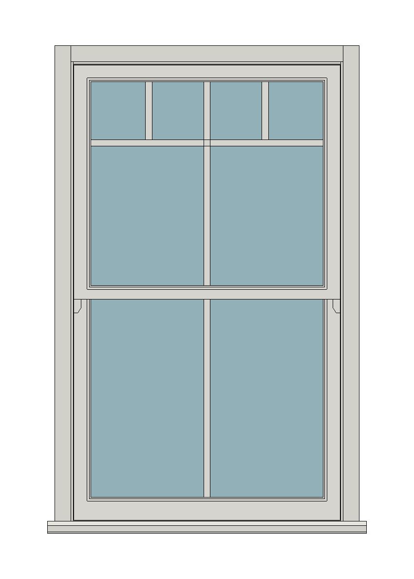 Edwardian 6 over 2 — Revit 2027 Window Family