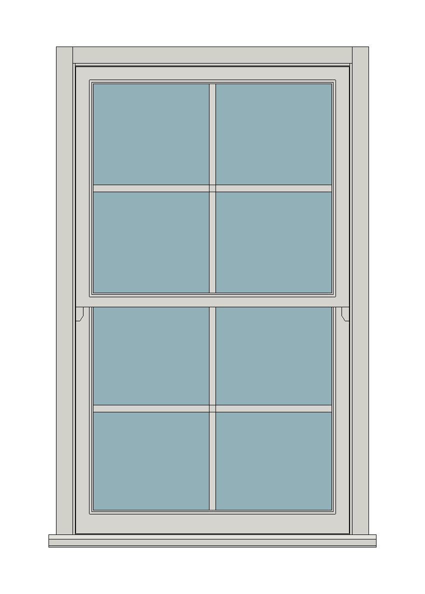 Georgian 4 over 4 — Revit 2027 Window Family