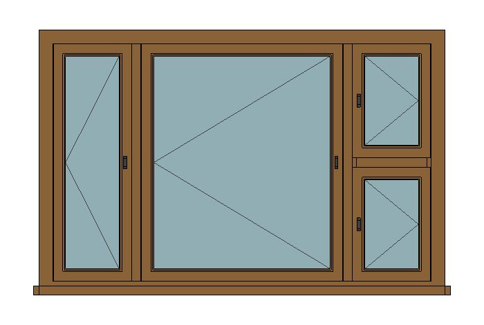 Three Light Split Sidelight — Revit 2027 Window Family