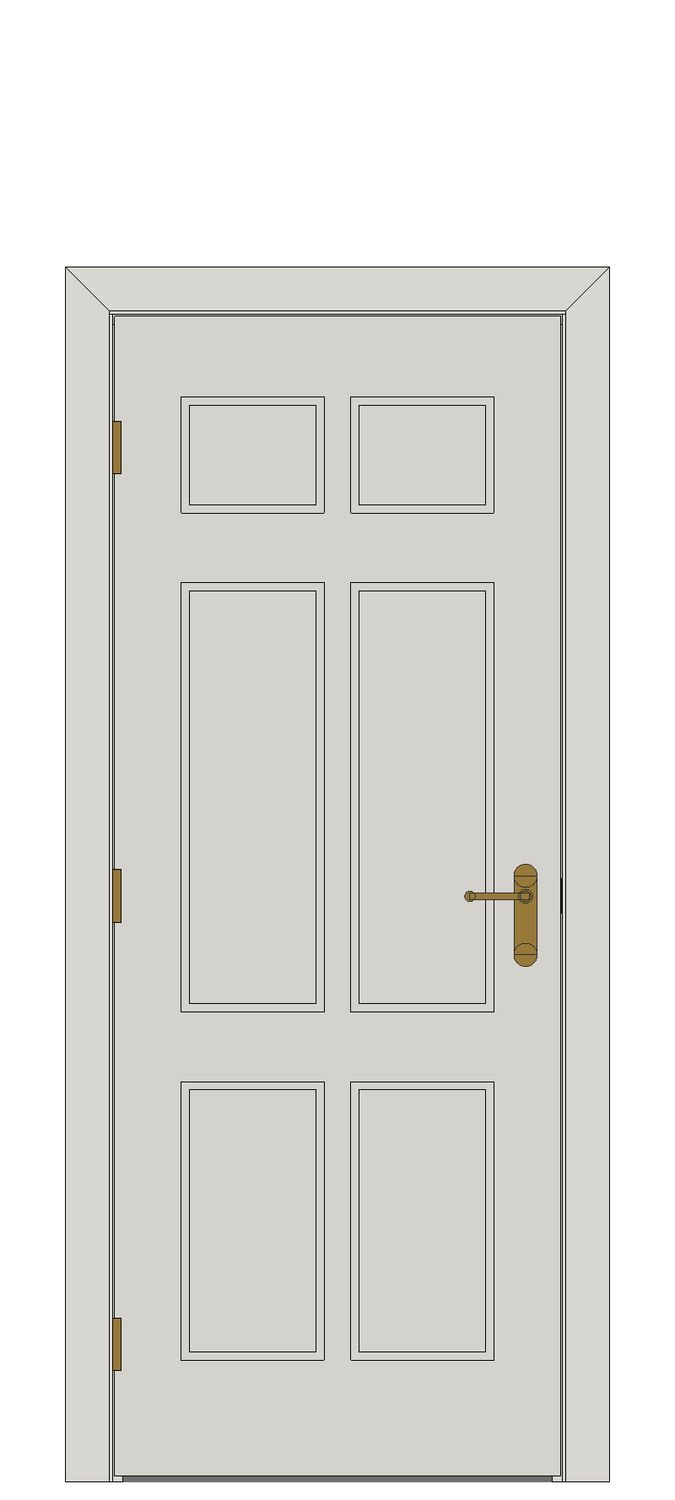 Arlington panel door — JELD-WEN-inspired Revit 2027 Door