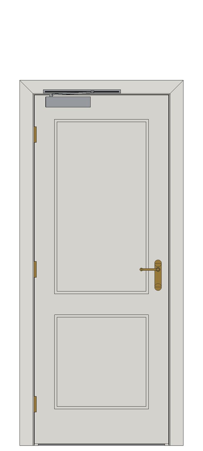 Cambridge two panel - FD30 reference — JELD-WEN-inspired Revit 2027 Door