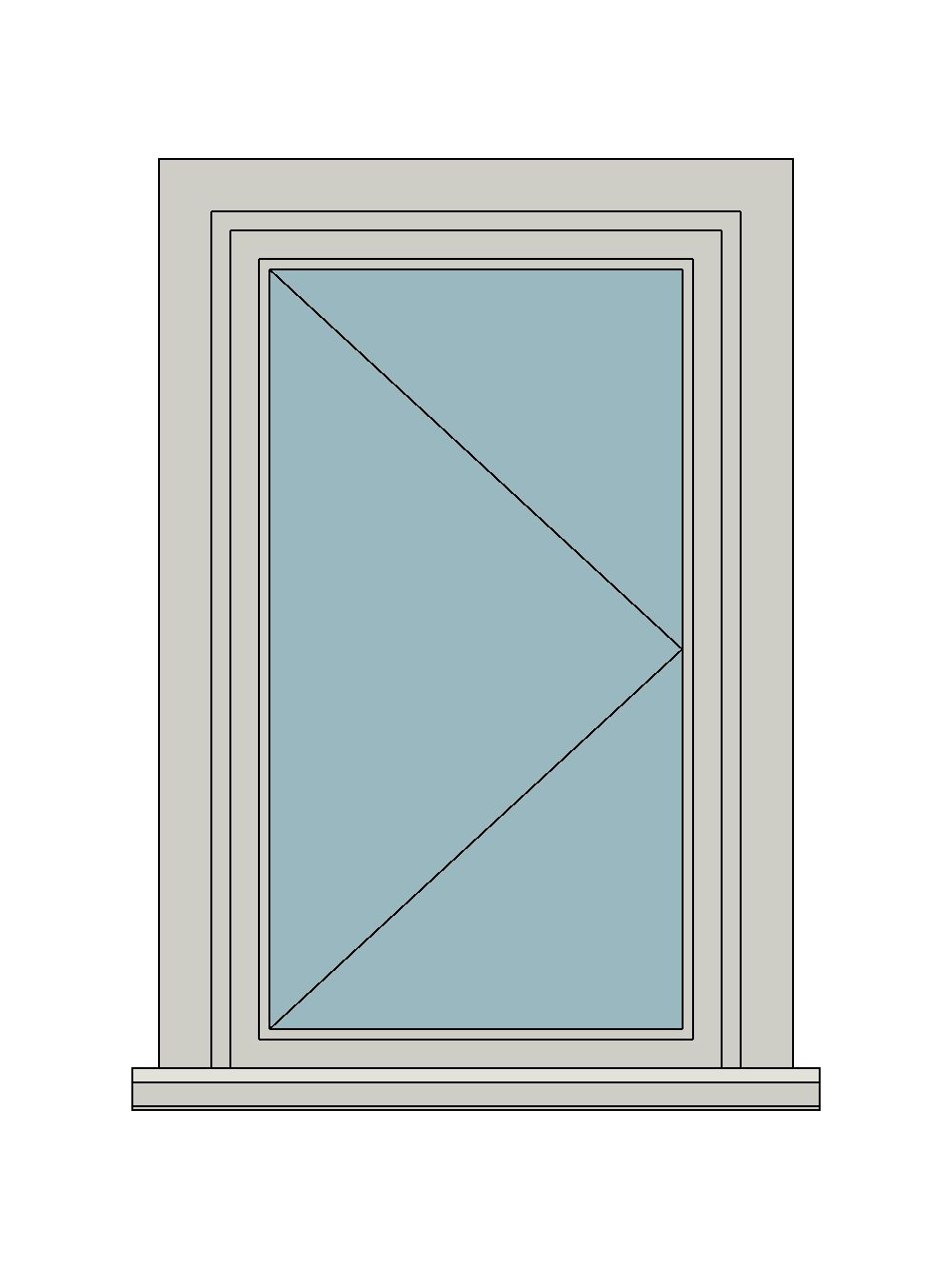 Elegance flush casement - Single side hung — JELD-WEN-inspired Revit 2027 Window