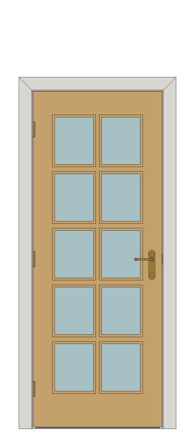 Oregon white oak ten light — JELD-WEN-inspired Revit 2027 Door