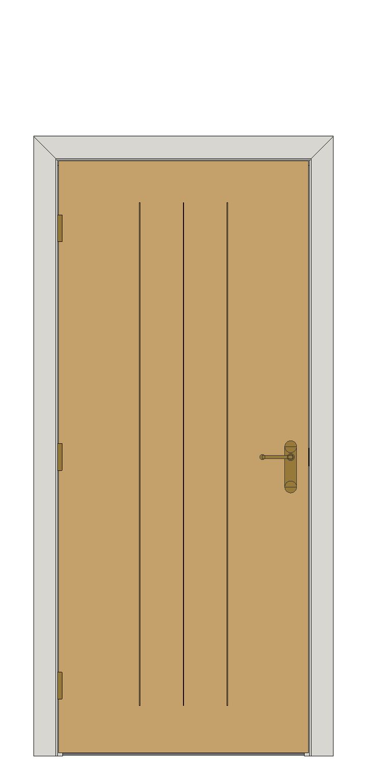 Exterior white oak Croft — JELD-WEN-inspired Revit 2027 Door