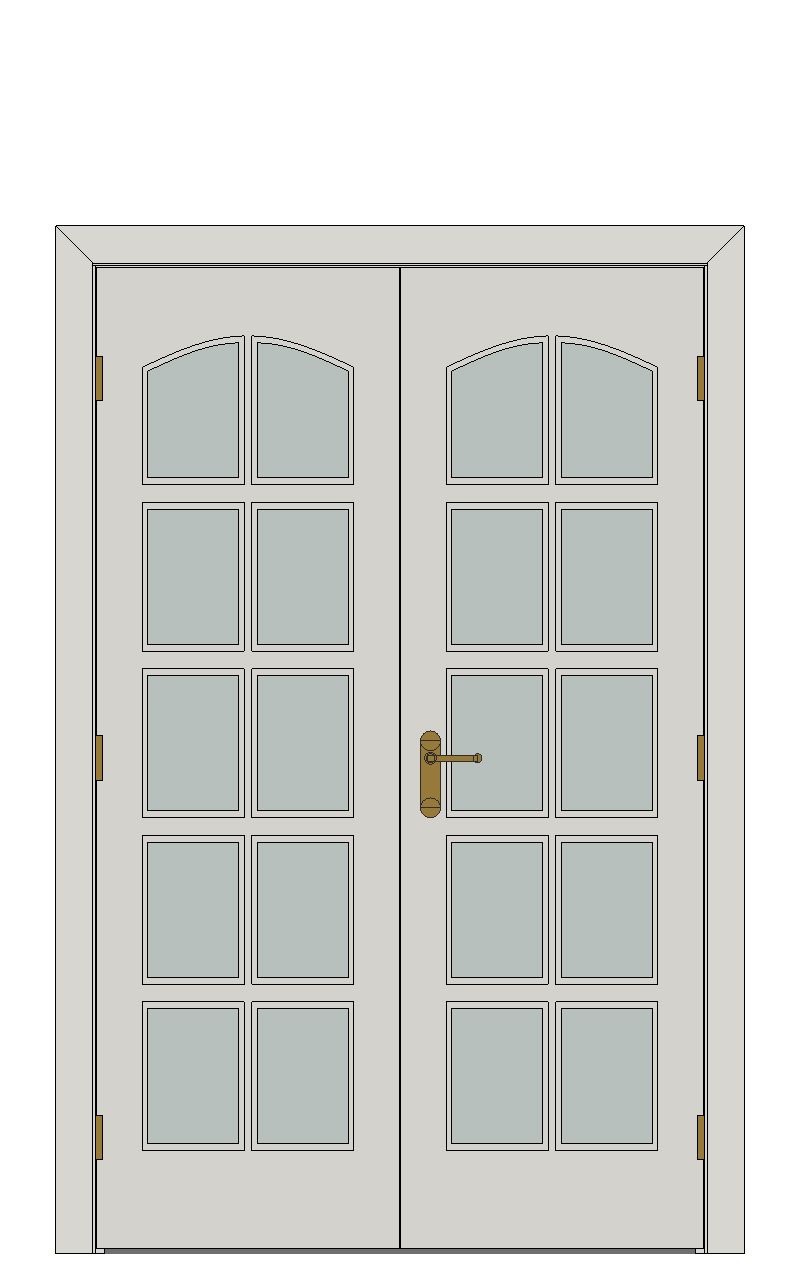 Double doorset - Camden ten light — JELD-WEN-inspired Revit 2027 Door