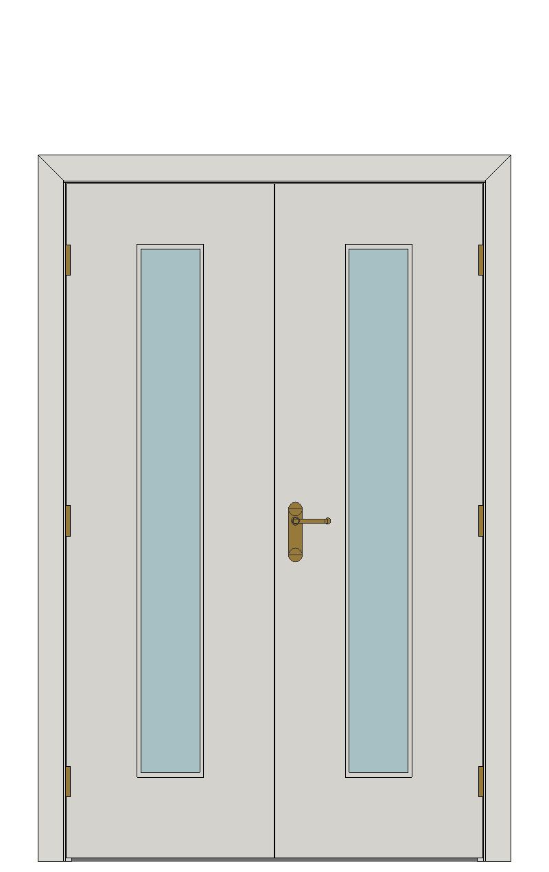 Double doorset - Linea one light — JELD-WEN-inspired Revit 2027 Door