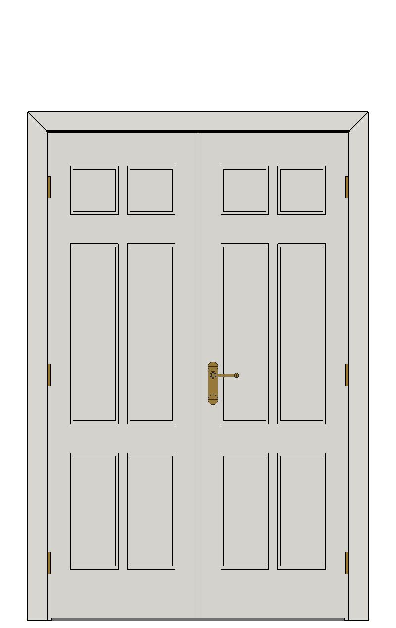 Double doorset - Arlington panel door — JELD-WEN-inspired Revit 2027 Door