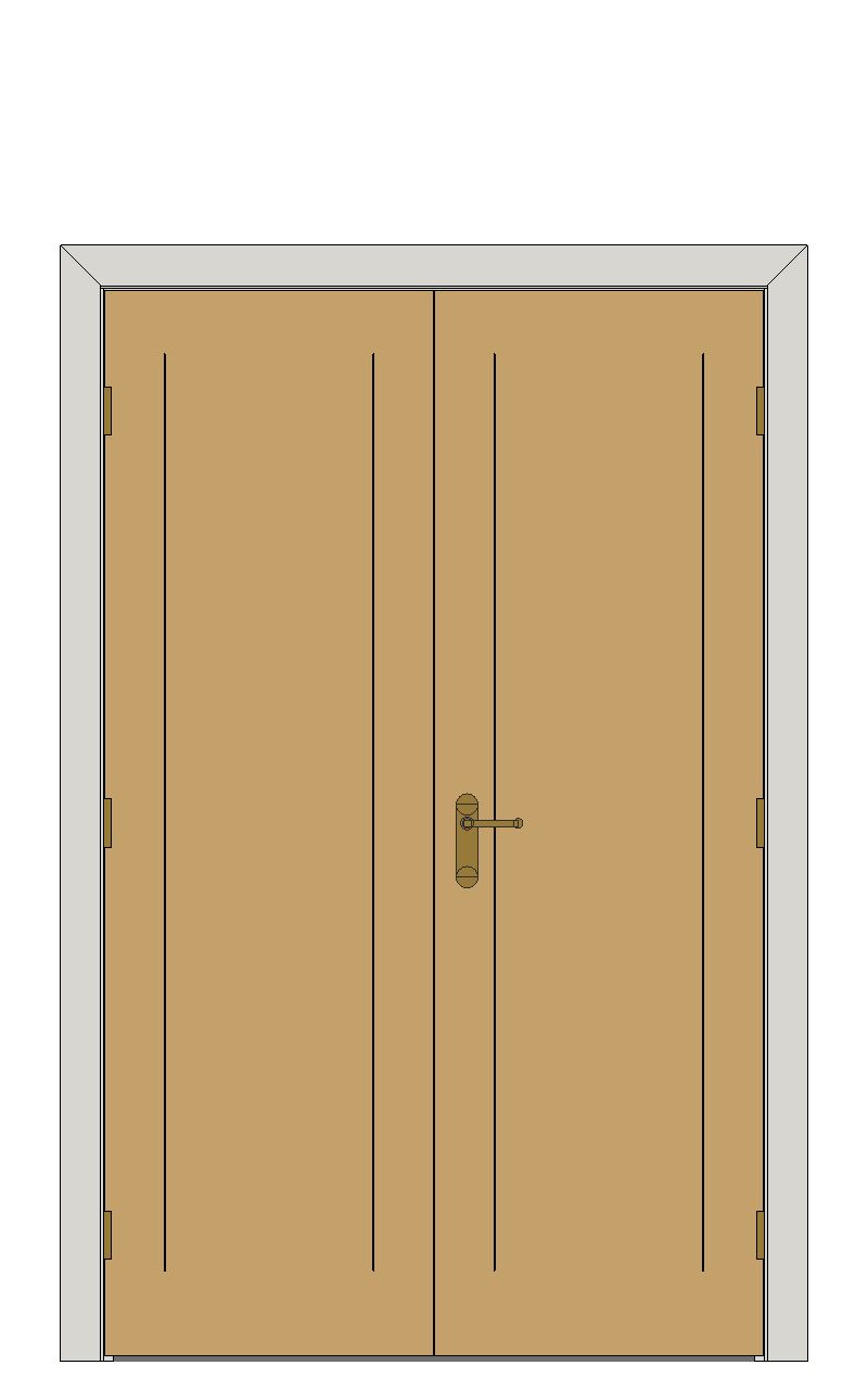 Double doorset - Inlay white oak — JELD-WEN-inspired Revit 2027 Door