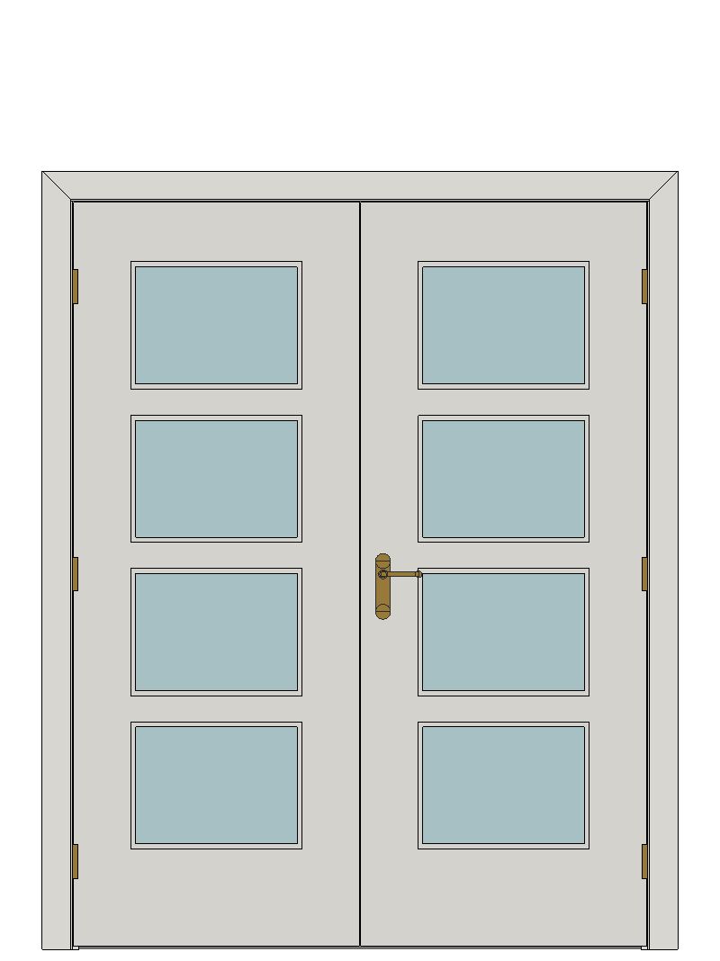 Double doorset - Castle Oxford inspired — JELD-WEN-inspired Revit 2027 Door