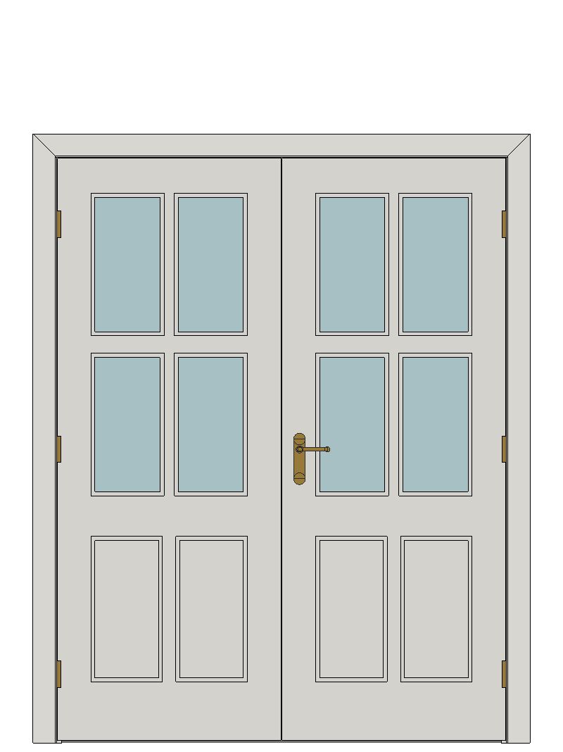 Double doorset - Hemlock EKXT glazing adaptation — JELD-WEN-inspired Revit 2027 Door
