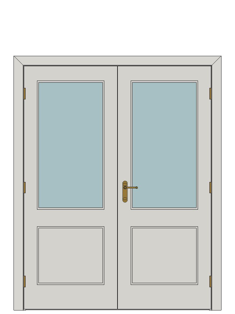 Double doorset - Hemlock E2XG glazing adaptation — JELD-WEN-inspired Revit 2027 Door