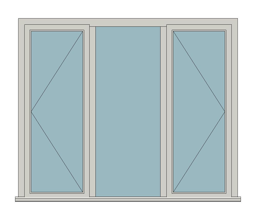 Stormsure Energy+ inspired casement - Three lights with fixed centre — JELD-WEN-inspired Revit 2027 Window