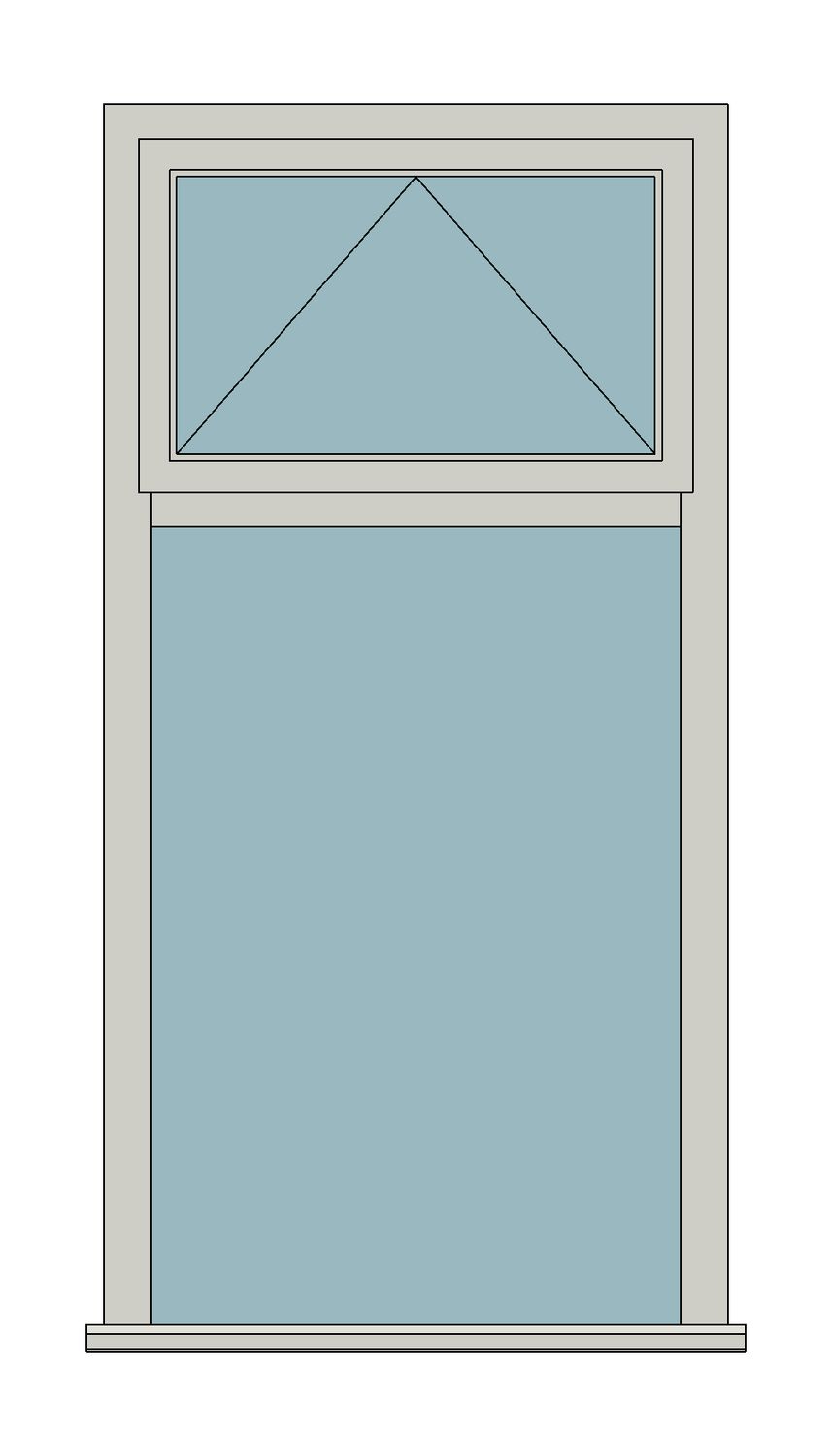 Stormsure Energy+ inspired casement - Fixed light with top fanlight — JELD-WEN-inspired Revit 2027 Window