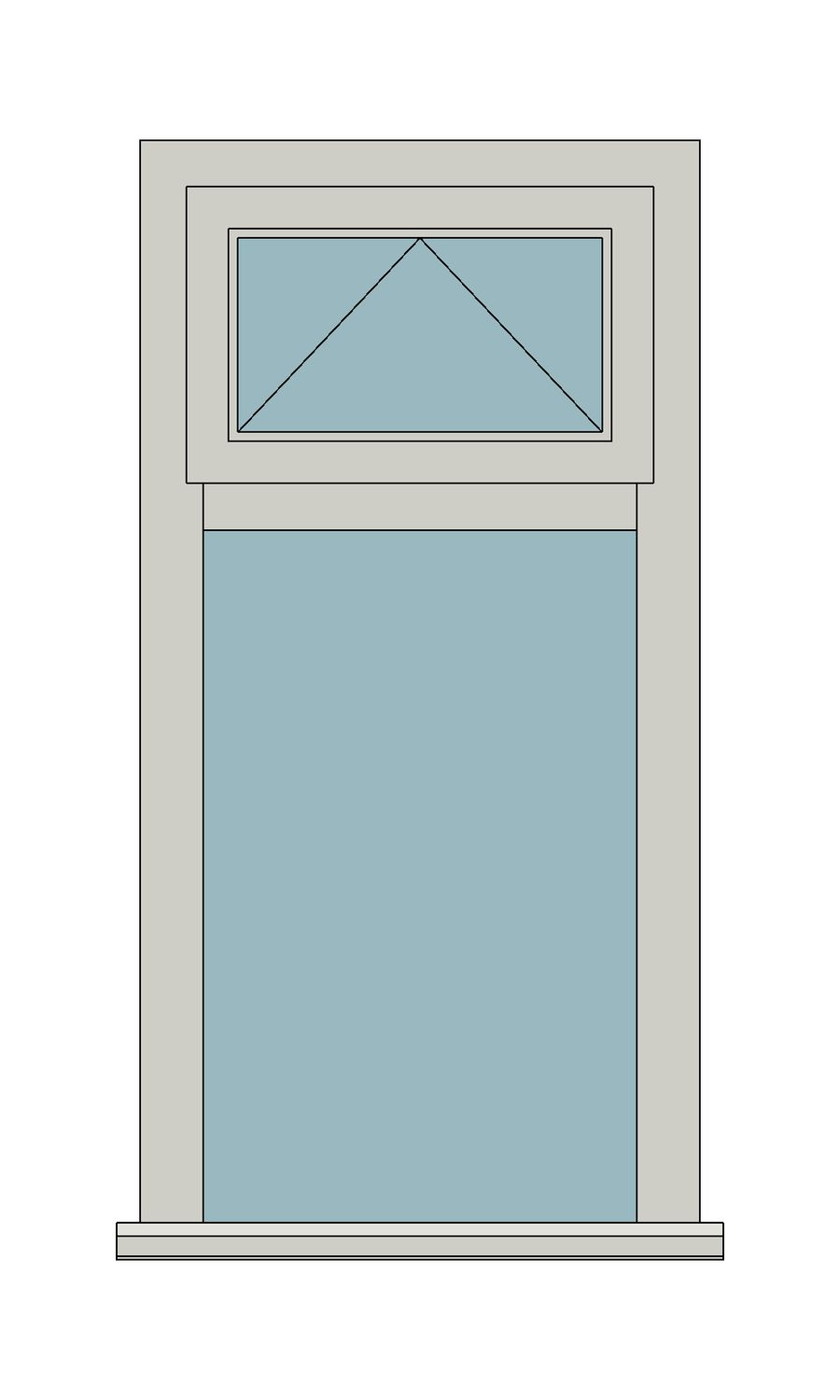 Stormsure standard casement - Fixed light with top fanlight — JELD-WEN-inspired Revit 2027 Window