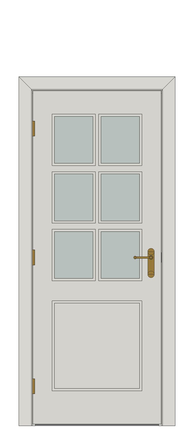 Cambridge six light — JELD-WEN-inspired Revit 2027 Door