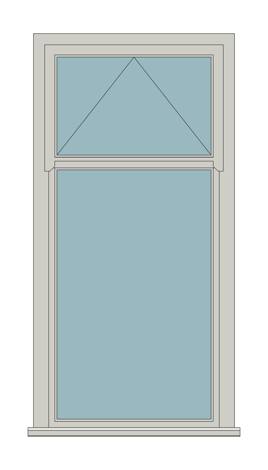 Regency casement - Fixed light with top fanlight — JELD-WEN-inspired Revit 2027 Window