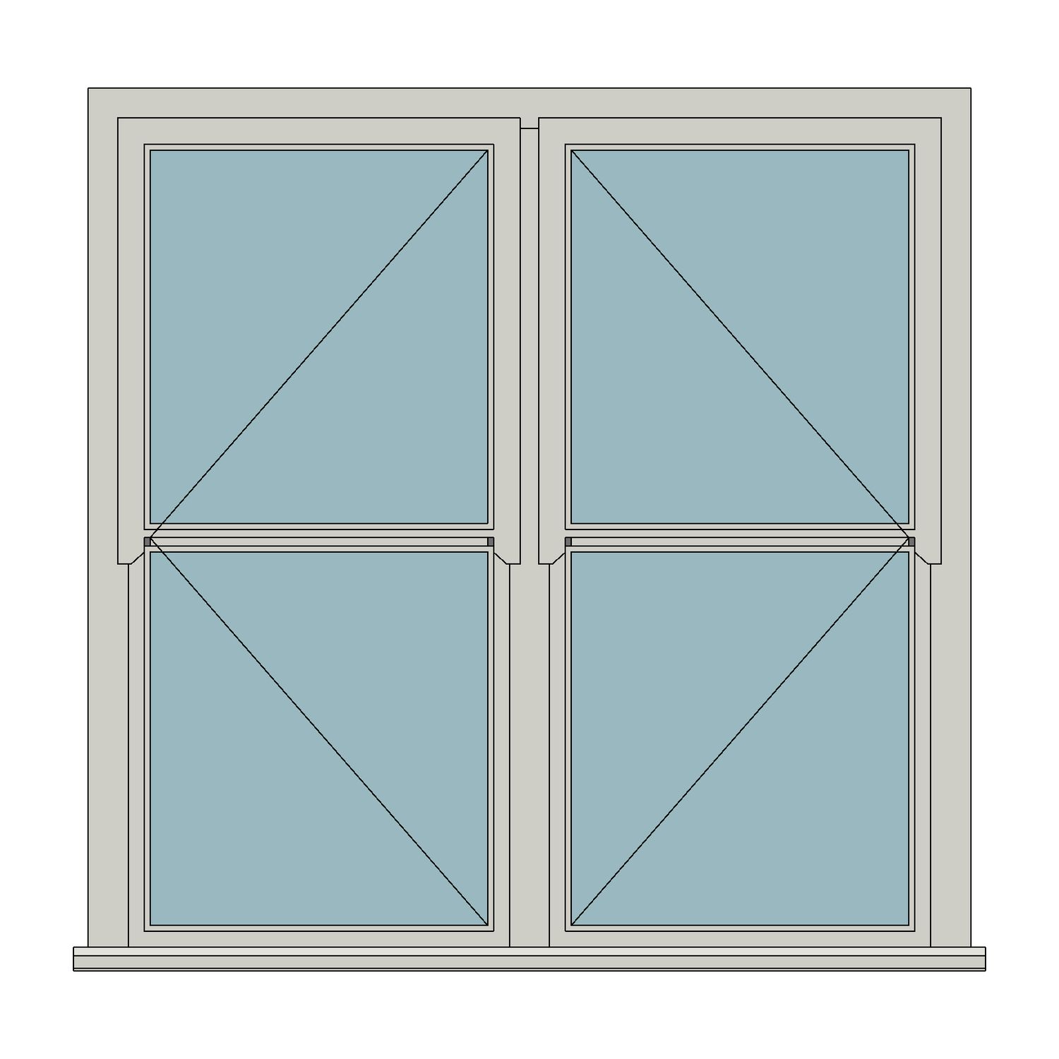 Regency casement - Two side hung lights — JELD-WEN-inspired Revit 2027 Window