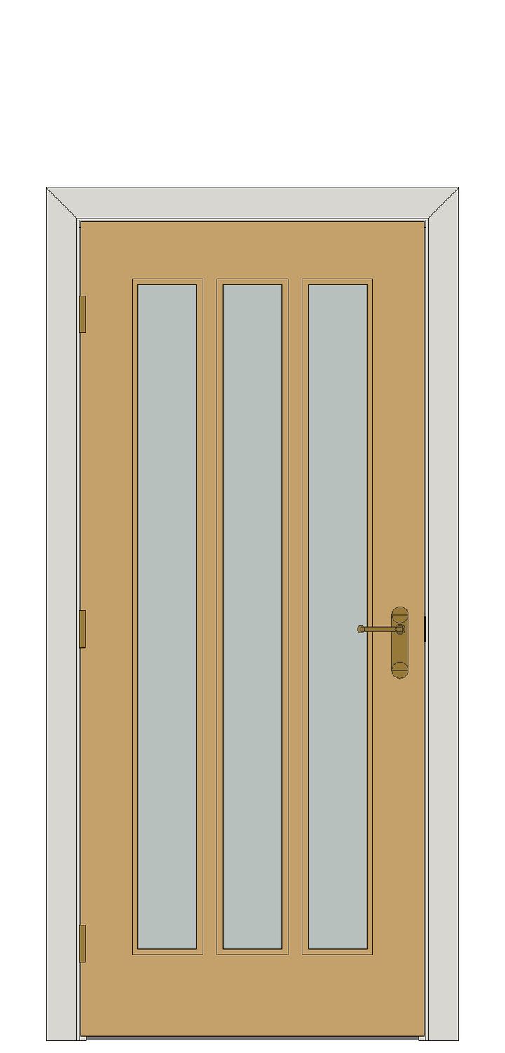 Exterior white oak Lexington glazed — JELD-WEN-inspired Revit 2027 Door