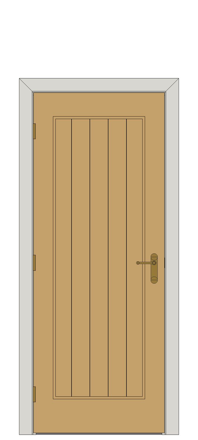 Oregon white oak cottage — JELD-WEN-inspired Revit 2027 Door