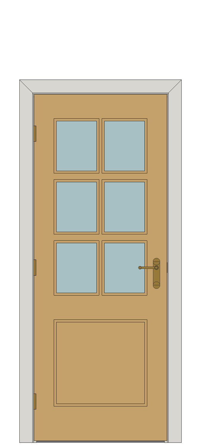 Exterior white oak Radcliffe — JELD-WEN-inspired Revit 2027 Door