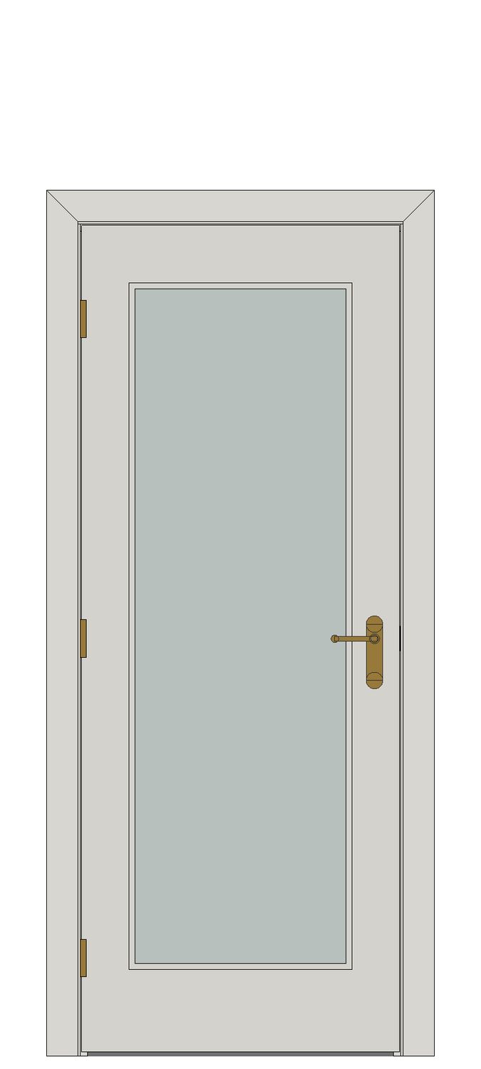 Shaker one light Primed — JELD-WEN-inspired Revit 2027 Door