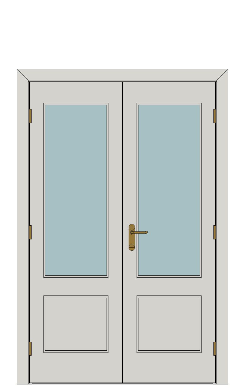 Double doorset - Rockport glazed — JELD-WEN-inspired Revit 2027 Door