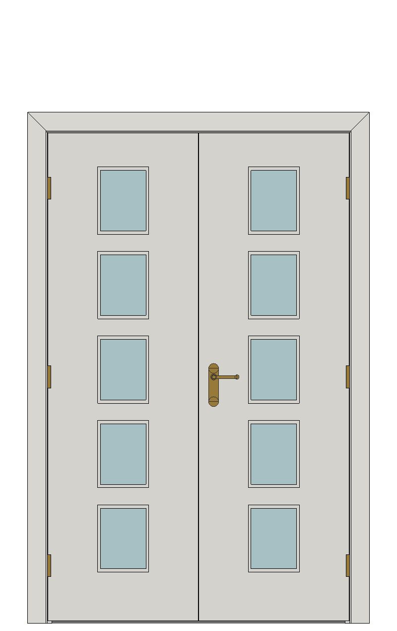 Double doorset - Linea five light — JELD-WEN-inspired Revit 2027 Door