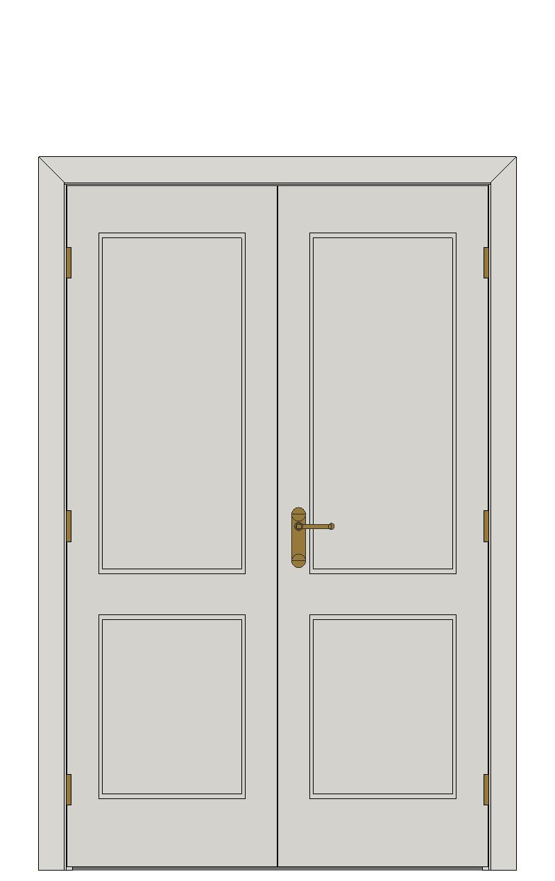 Double doorset - Cambridge two panel — JELD-WEN-inspired Revit 2027 Door