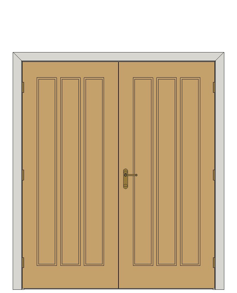 Double doorset - Exterior white oak Lexington — JELD-WEN-inspired Revit 2027 Door
