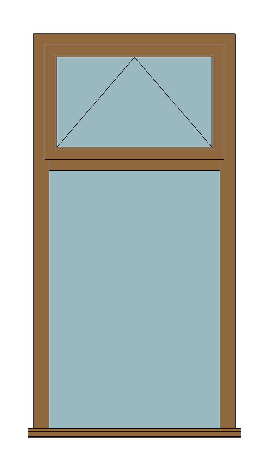 Stormsure oak casement - Fixed light with top fanlight — JELD-WEN-inspired Revit 2027 Window