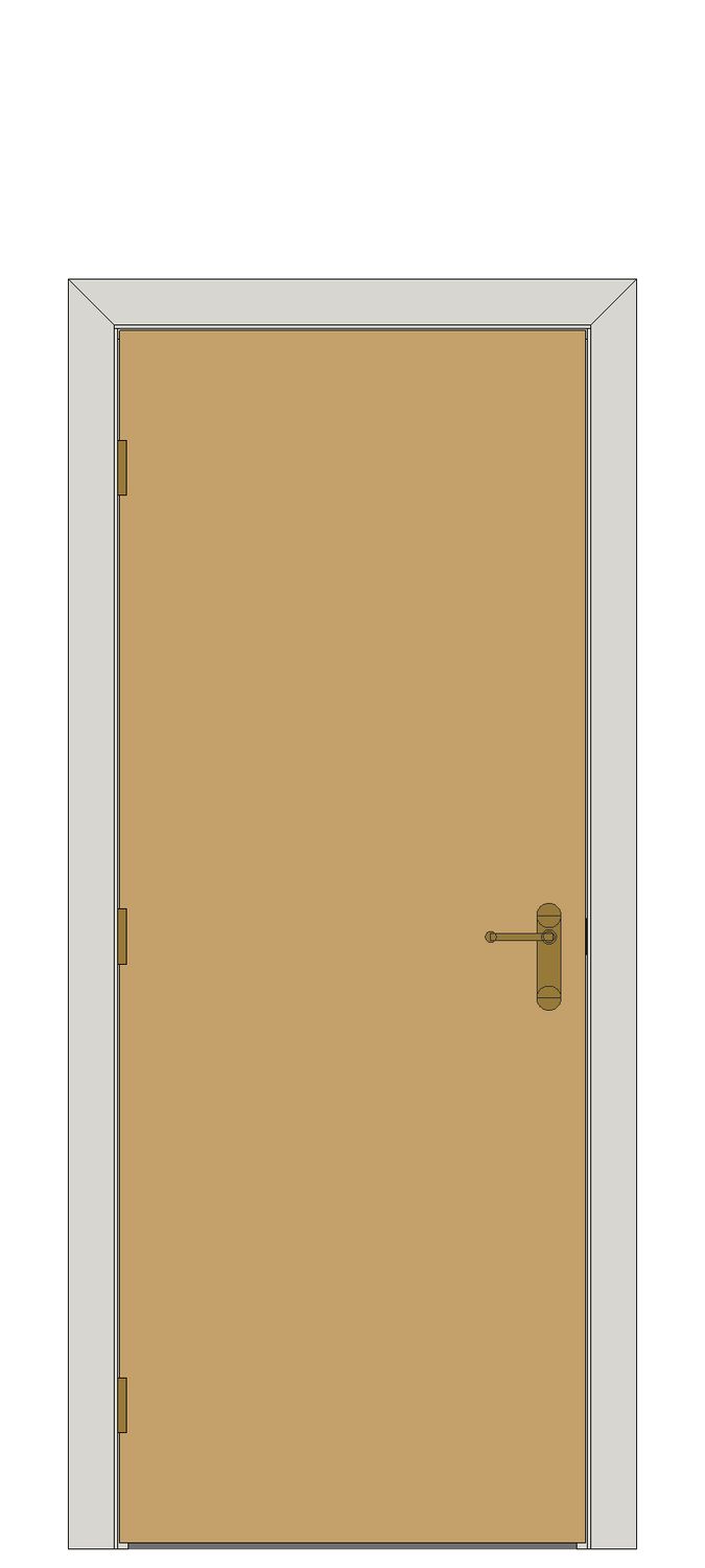 Flush White Oak — JELD-WEN-inspired Revit 2027 Door