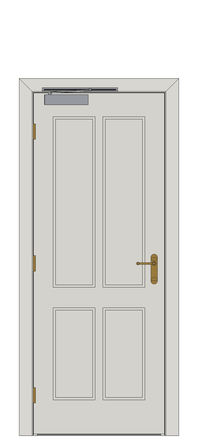 Atherton panel door - FD30 reference — JELD-WEN-inspired Revit 2027 Door
